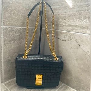 Celine Medium C Quilted Bag in Black